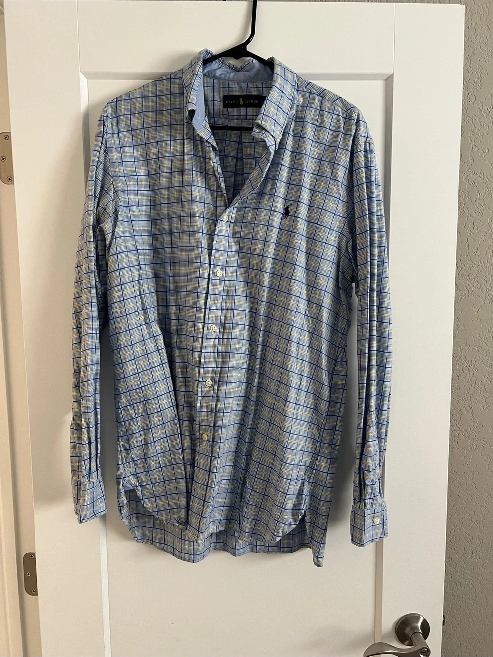 Polo by Ralph Lauren Light Blue and Yellow Plaid Button-Down Shirt